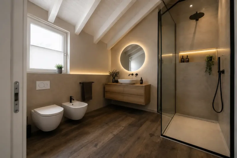 cantiere bagno arredato con home staging ai