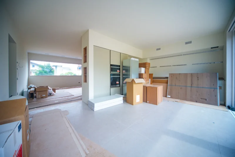 cantiere cucina soggiorno moderno