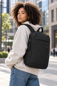Zaino indossato nero